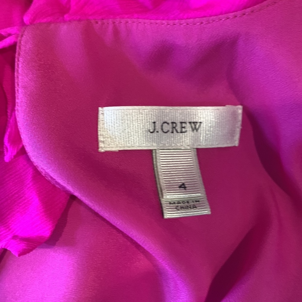 J. Crew top Tank size Small silk blouse Ruffle Collar - Picture 7 of 8